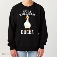 Easily Distracted By Ducks Funny Duck Lover Women's Sweatshirt thumb 0