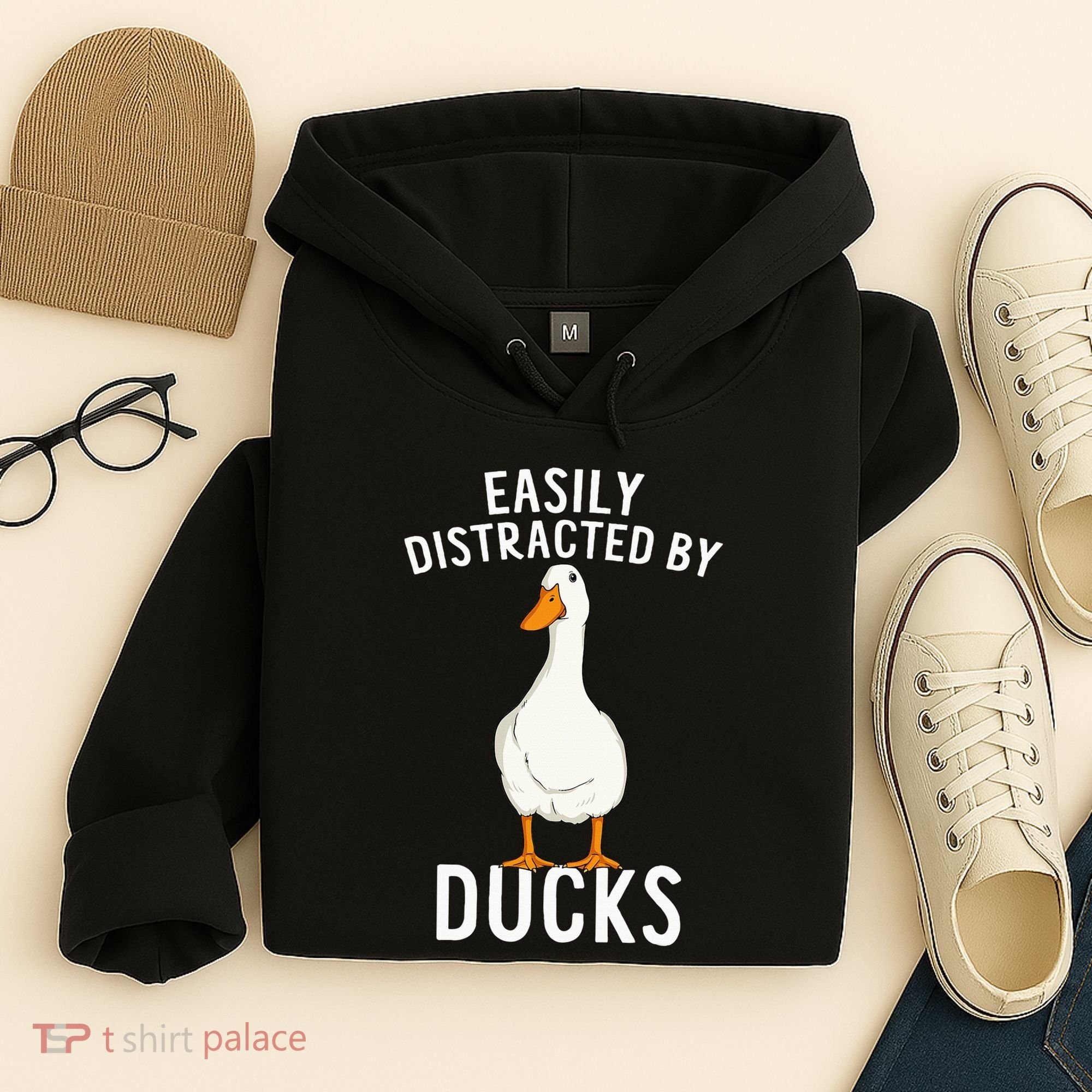 Easily Distracted By Ducks Funny Duck Lover Hoodie