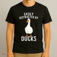 Easily Distracted By Ducks Funny Duck Lover T-Shirt thumb 3