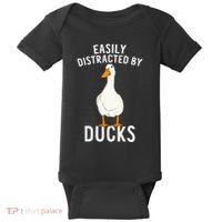 Easily Distracted By Ducks Funny Duck Lover Baby Bodysuit thumb 0