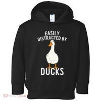 Easily Distracted By Ducks Funny Duck Lover Toddler Hoodie thumb 0