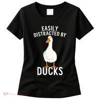 Easily Distracted By Ducks Funny Duck Lover Women's T-Shirt thumb 0