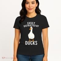 Easily Distracted By Ducks Funny Duck Lover Women's T-Shirt thumb 4