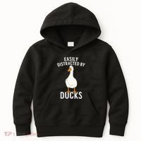 Easily Distracted By Ducks Funny Duck Lover Kids Hoodie thumb 0