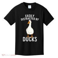 Easily Distracted By Ducks Funny Duck Lover Kids T-Shirt thumb 0