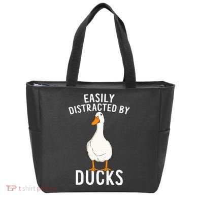 Easily Distracted By Ducks Funny Duck Lover Tote Bag