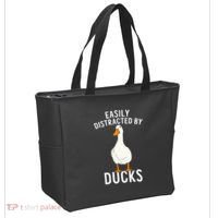 Easily Distracted By Ducks Funny Duck Lover Tote Bag thumb 2
