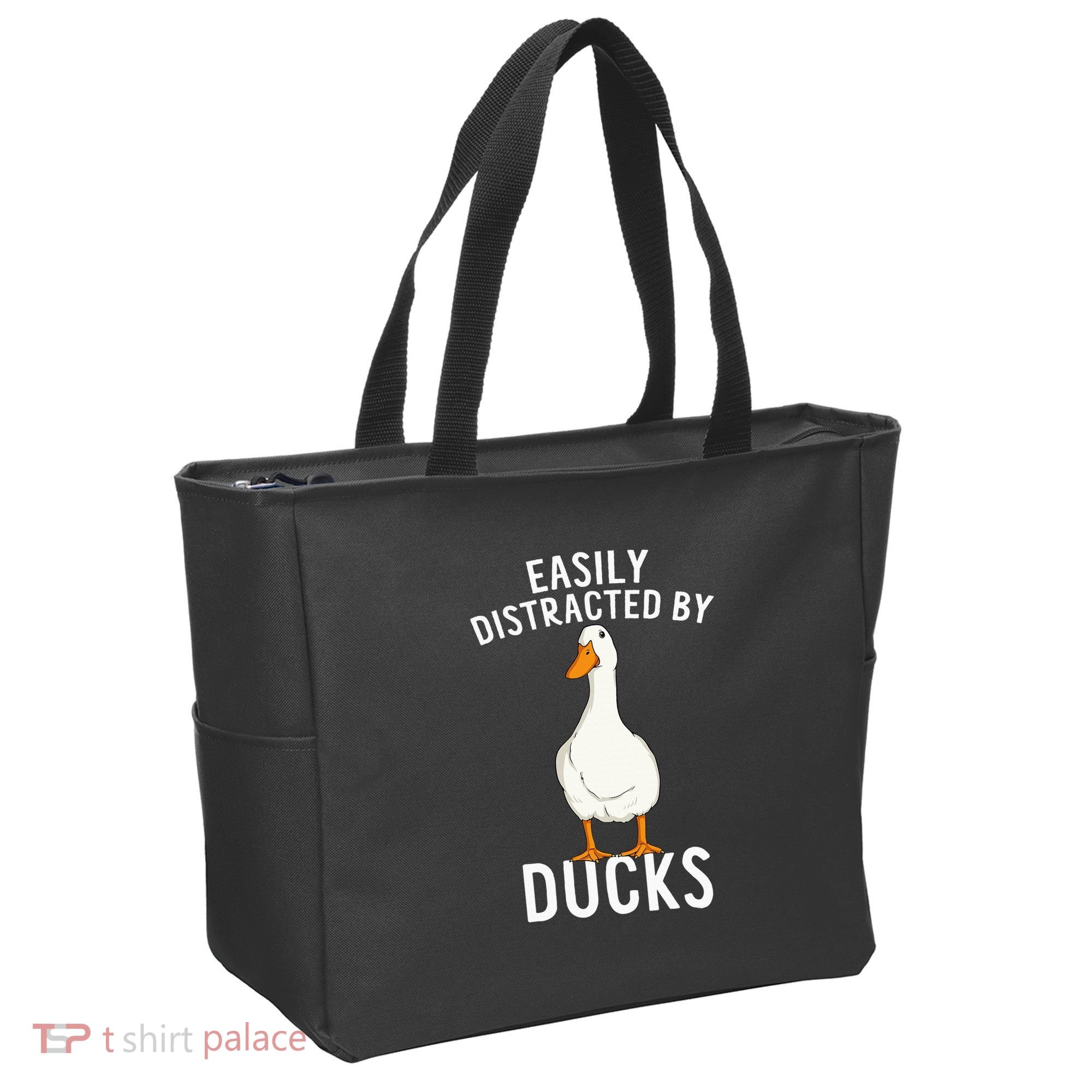Easily Distracted By Ducks Funny Duck Lover Tote Bag