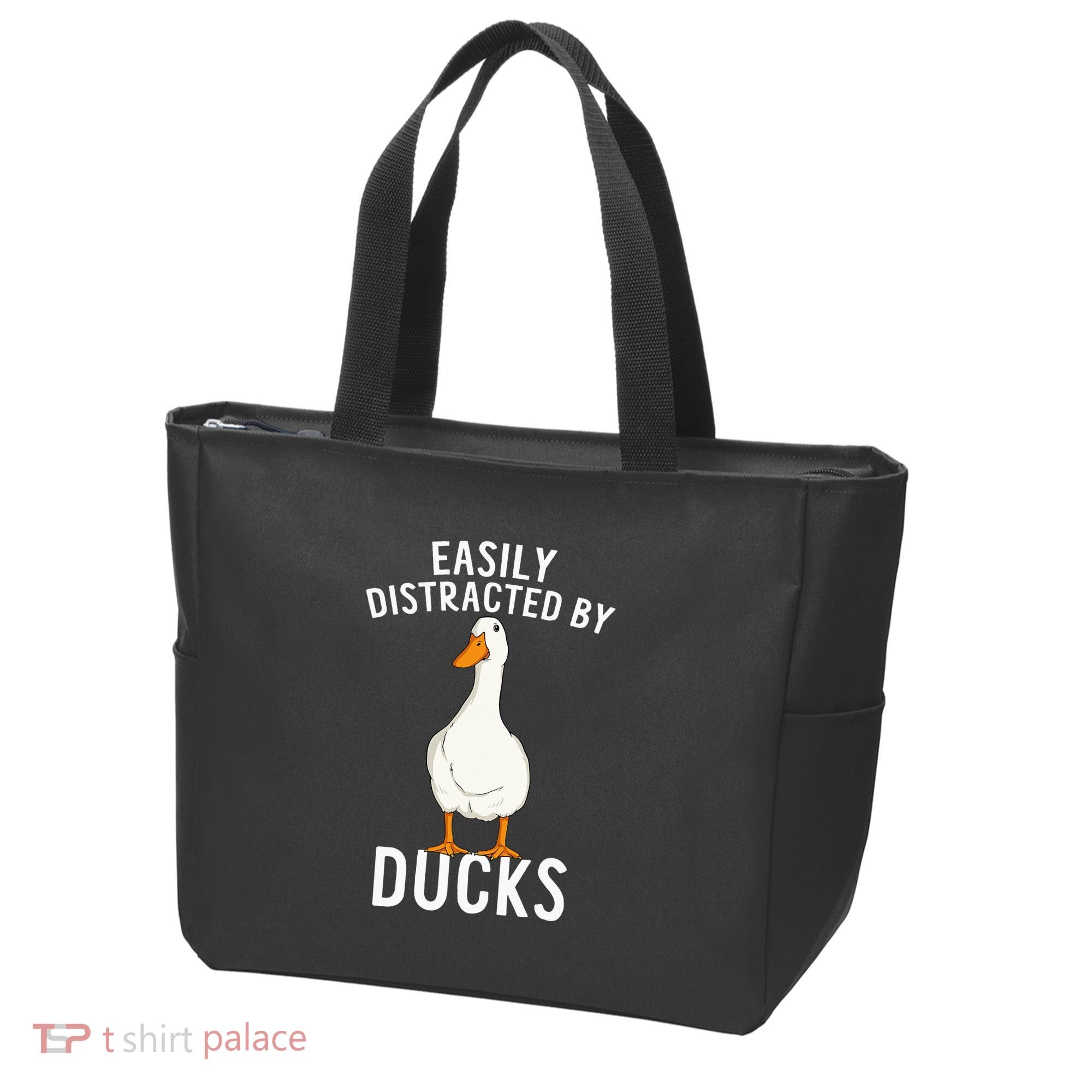 Easily Distracted By Ducks Funny Duck Lover Tote Bag
