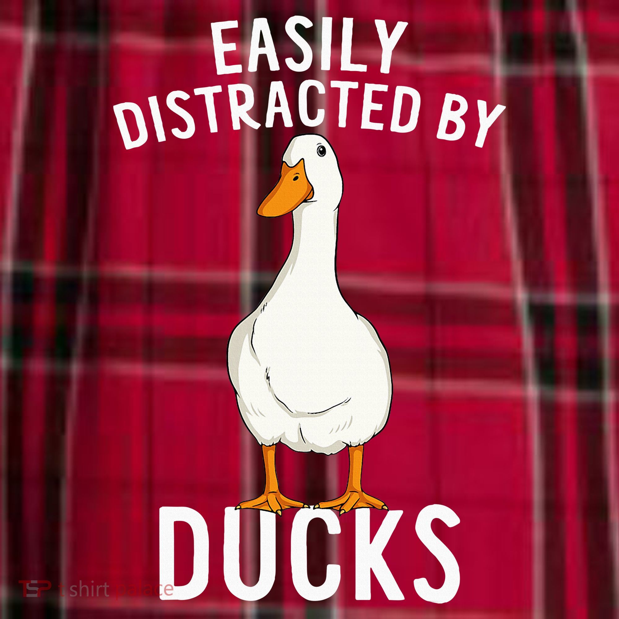 Easily Distracted By Ducks Funny Duck Lover Men's Flannel Plaid Pajama Pants