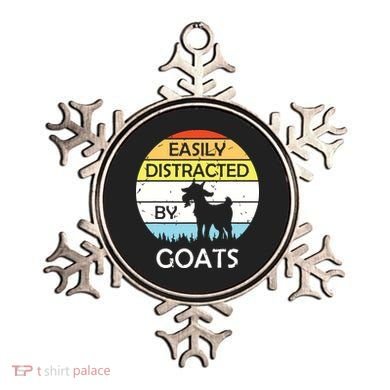 Easily Distracted By Goats Retro Vintage Funny Goat Lover Ornament