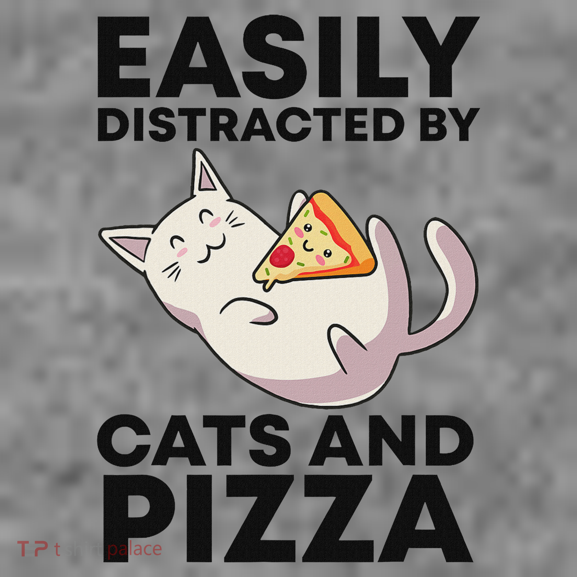Easily Distracted By Cats And Pizza Kawaii Cat Lovers Gift Toddler Hoodie