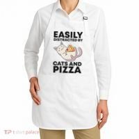 Easily Distracted By Cats And Pizza Kawaii Cat Lovers Gift Apron thumb 2