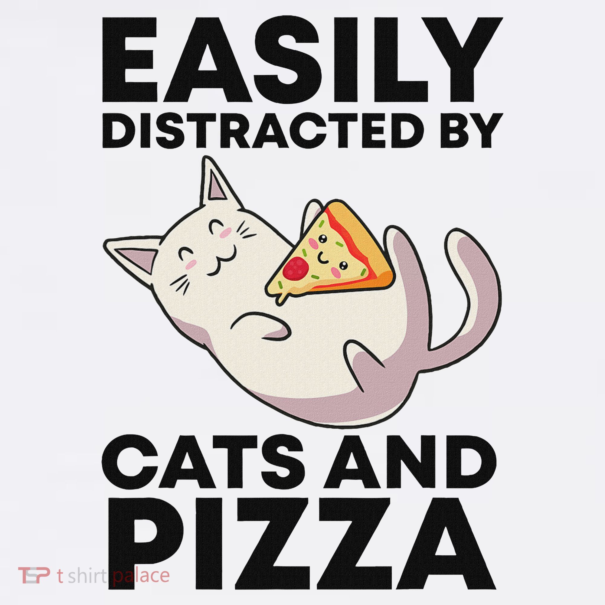 Easily Distracted By Cats And Pizza Kawaii Cat Lovers Gift Women's Tank Top