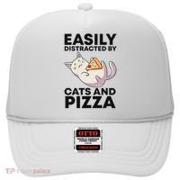 Easily Distracted By Cats And Pizza Kawaii Cat Lovers Gift Hat thumb 0