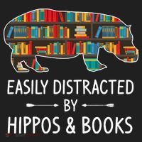 Easily Distracted By Hippos & Books Lover Gift Horse River Golf Towel thumb 3