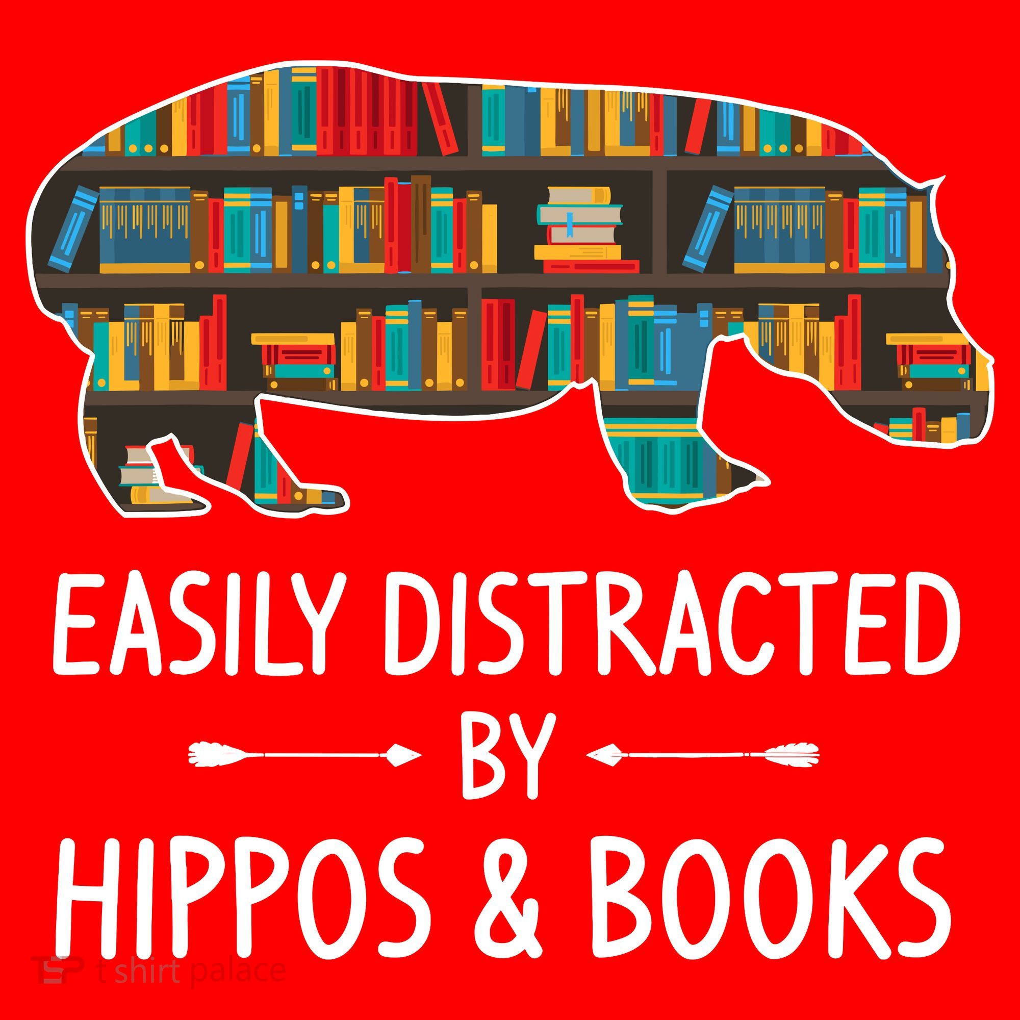 Easily Distracted By Hippos & Books Lover Gift Horse River Santa Hat