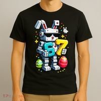 Easter Day Bunny Egg 6-7 Meme Gamer T-Shirt thumb 3