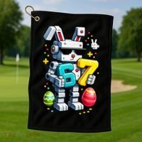 Easter Day Bunny Egg 6-7 Meme Gamer Golf Towel thumb 1