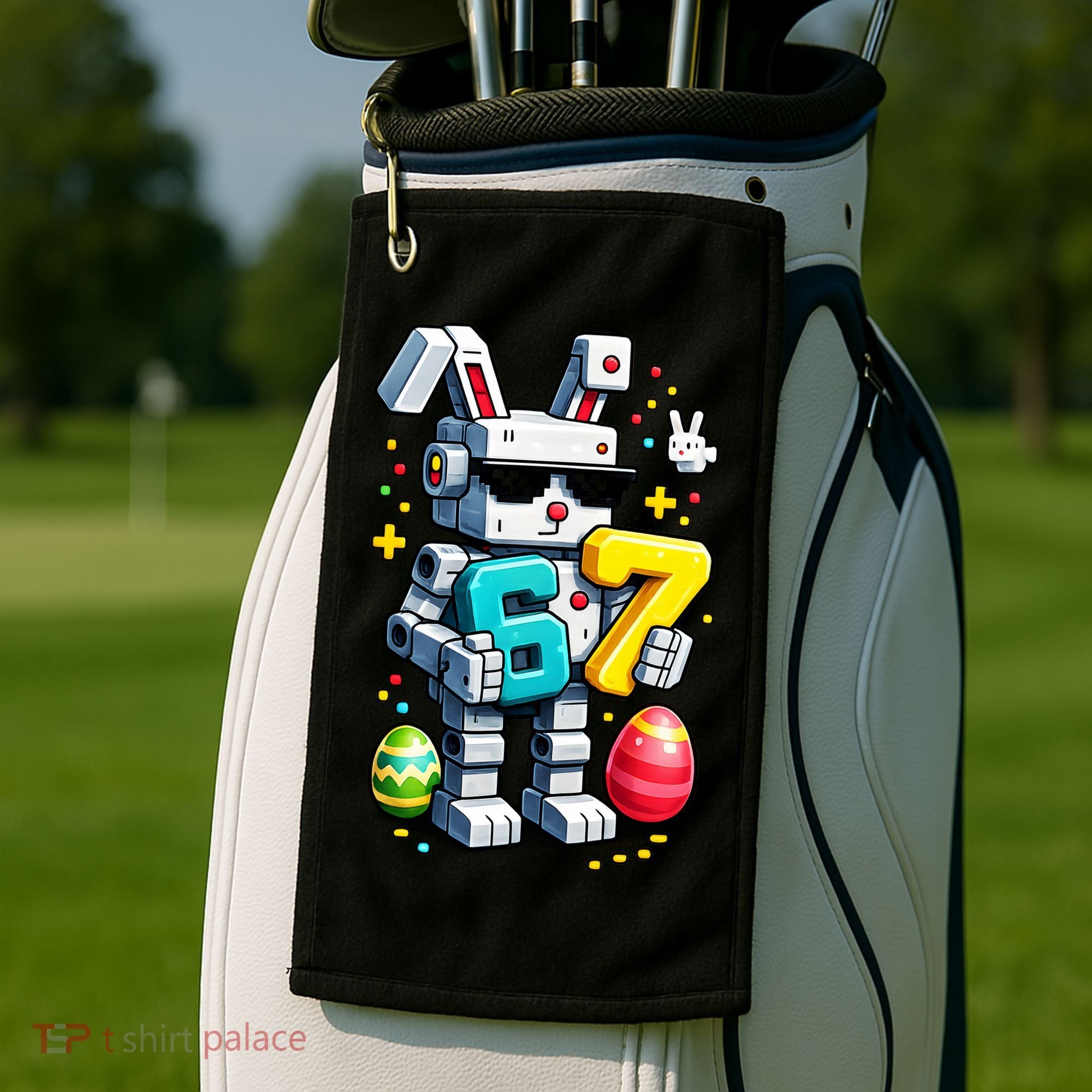 Easter Day Bunny Egg 6-7 Meme Gamer Golf Towel