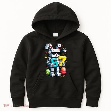 Easter Day Bunny Egg 6-7 Meme Gamer Kids Hoodie