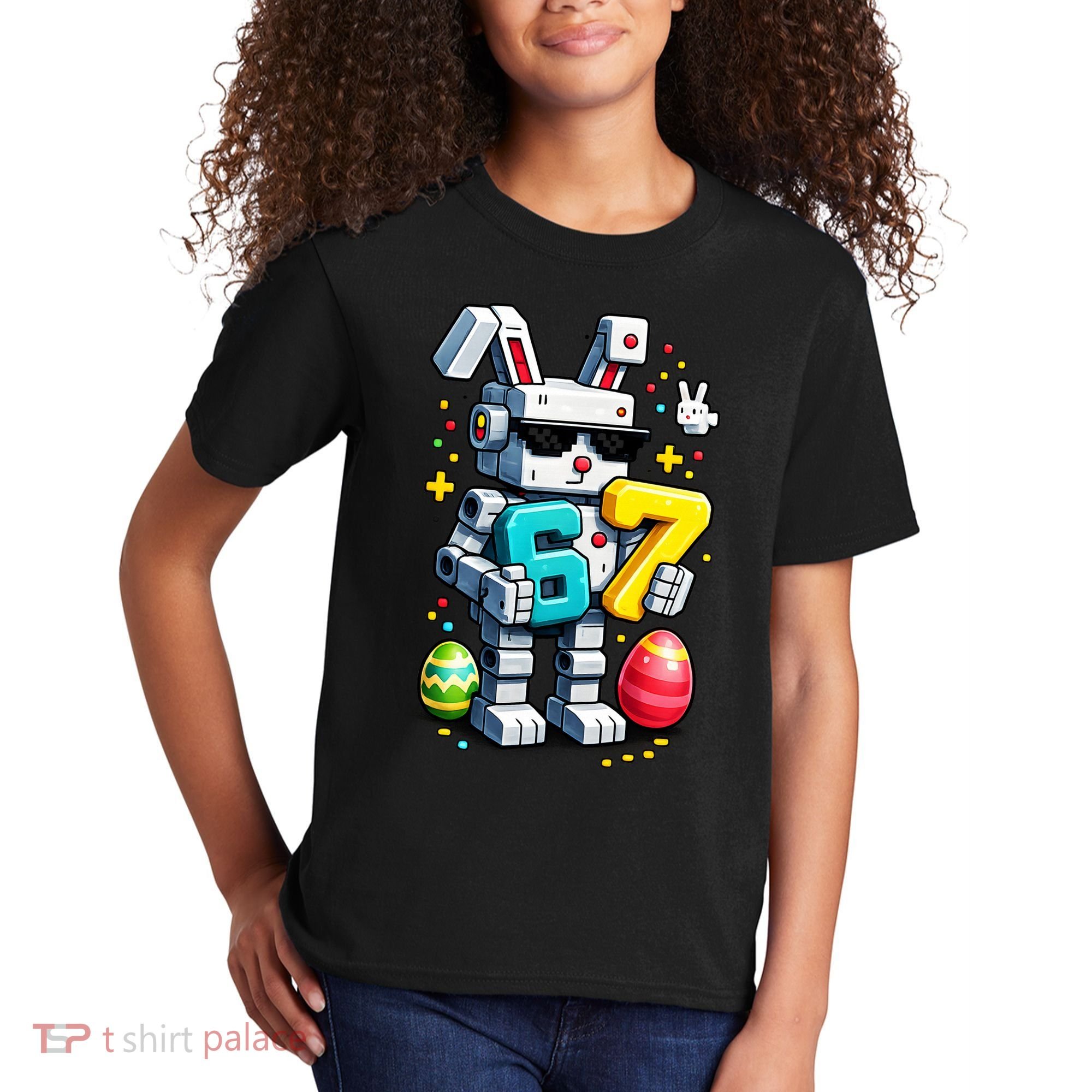 Easter Day Bunny Egg 6-7 Meme Gamer Kids T-Shirt