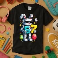 Easter Day Bunny Egg 6-7 Meme Gamer Kids T-Shirt thumb 3