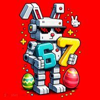 Easter Day Bunny Egg 6-7 Meme Gamer Santa Hat thumb 1