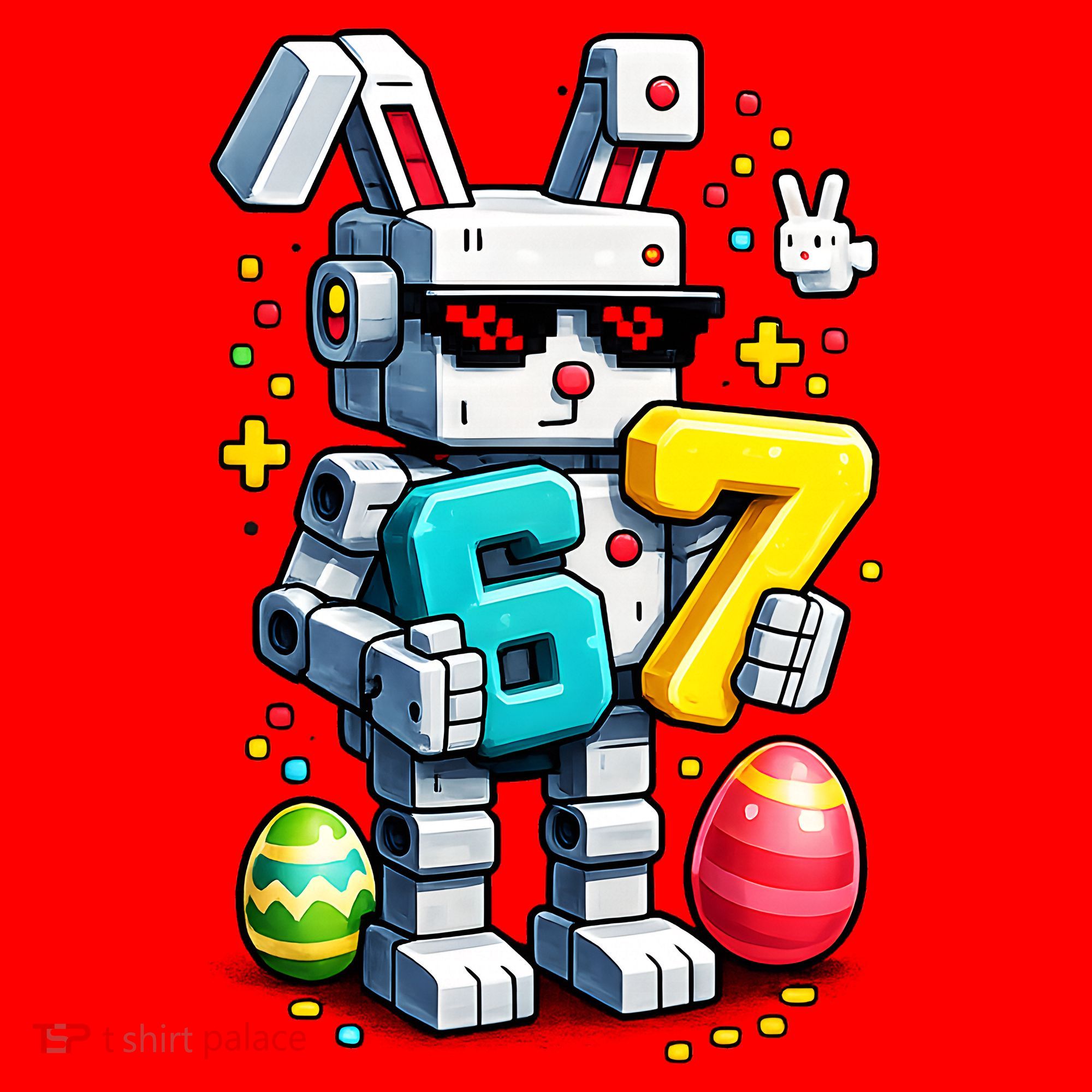 Easter Day Bunny Egg 6-7 Meme Gamer Santa Hat