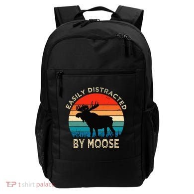 Easily Distracted By Moose Vintage Funny Moose Backpack