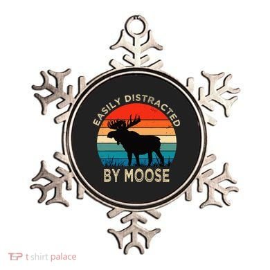 Easily Distracted By Moose Vintage Funny Moose Ornament