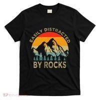 Easily Distracted By Rocks Vintage Funny Rocks T-Shirt thumb 0