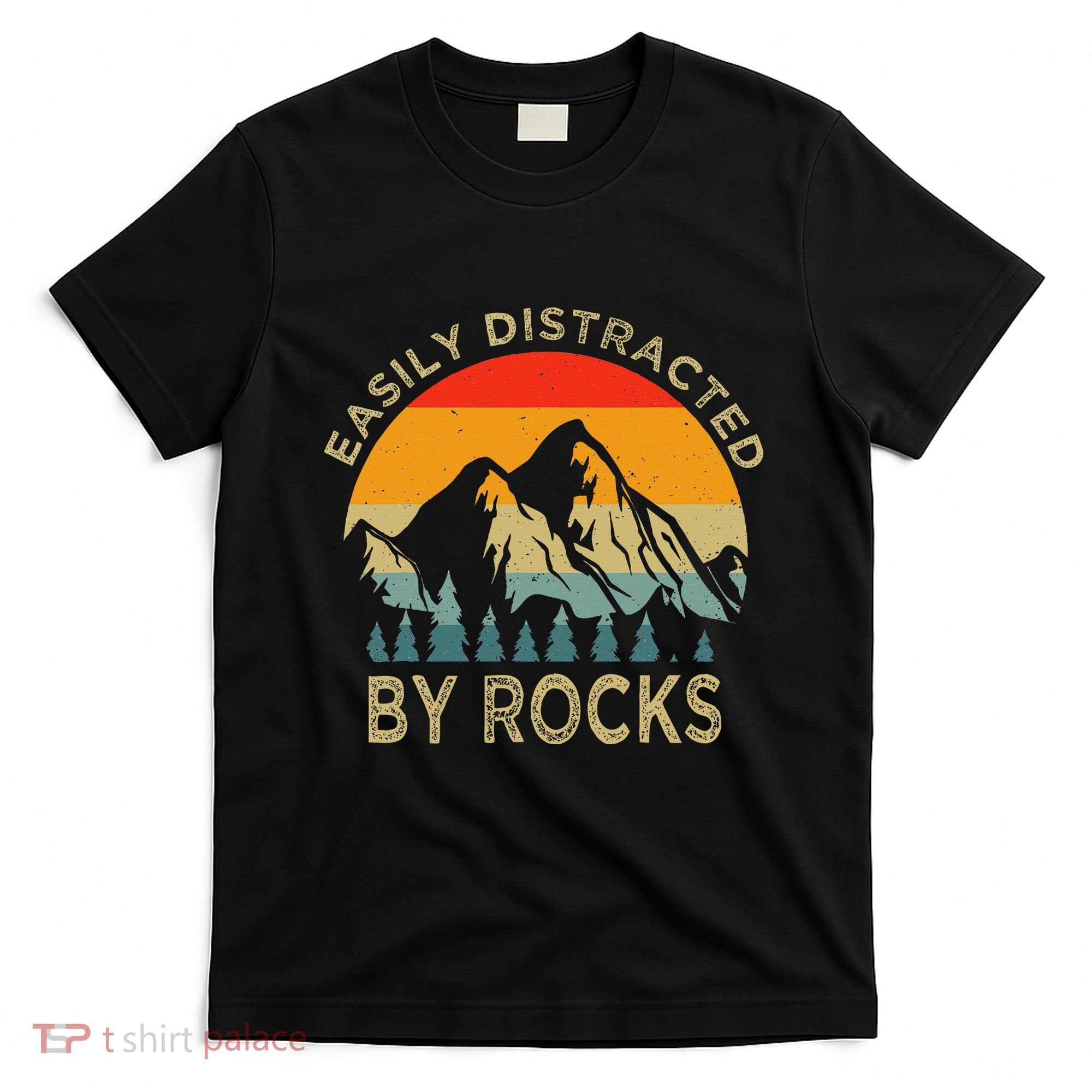 Easily Distracted By Rocks Vintage Funny Rocks T-Shirt