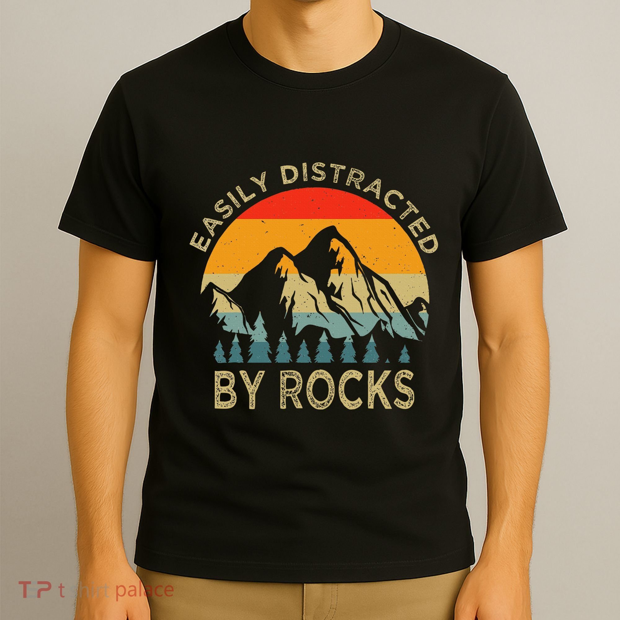 Easily Distracted By Rocks Vintage Funny Rocks T-Shirt
