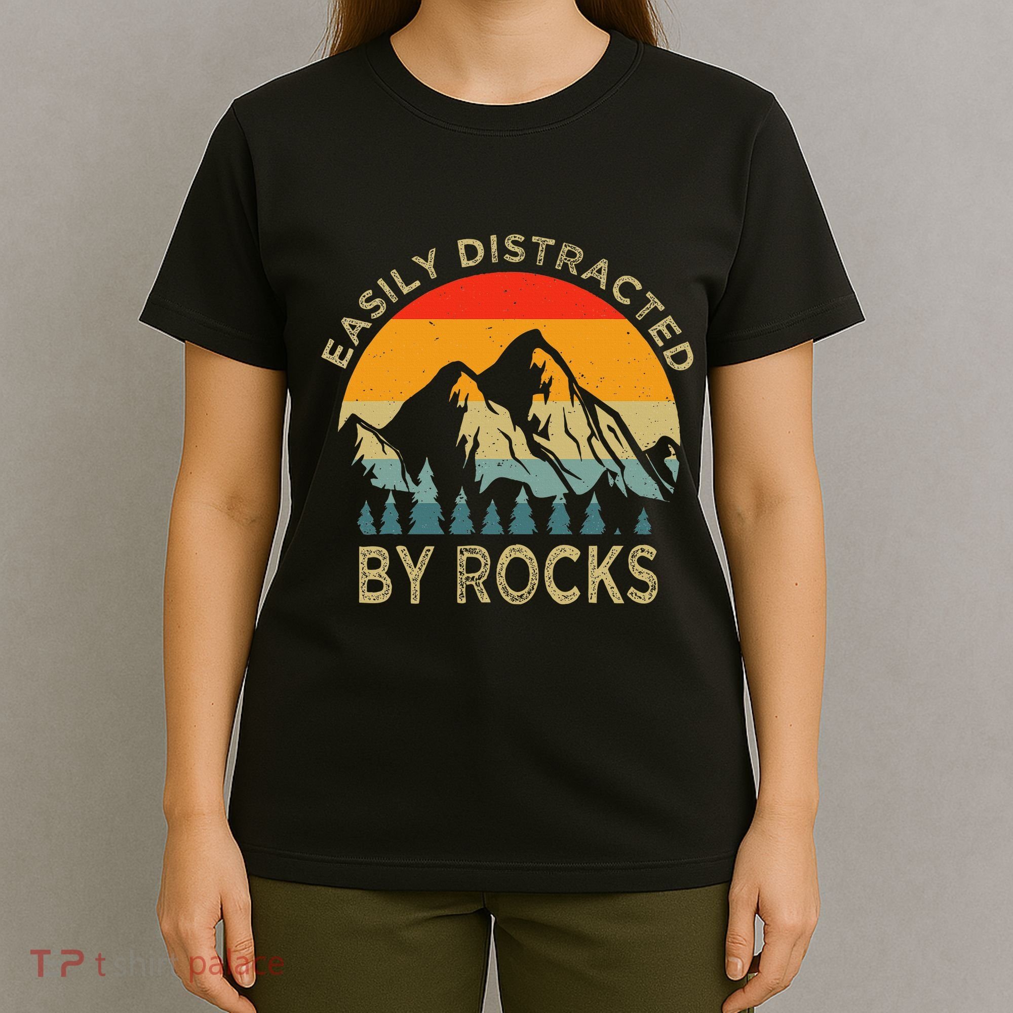 Easily Distracted By Rocks Vintage Funny Rocks T-Shirt