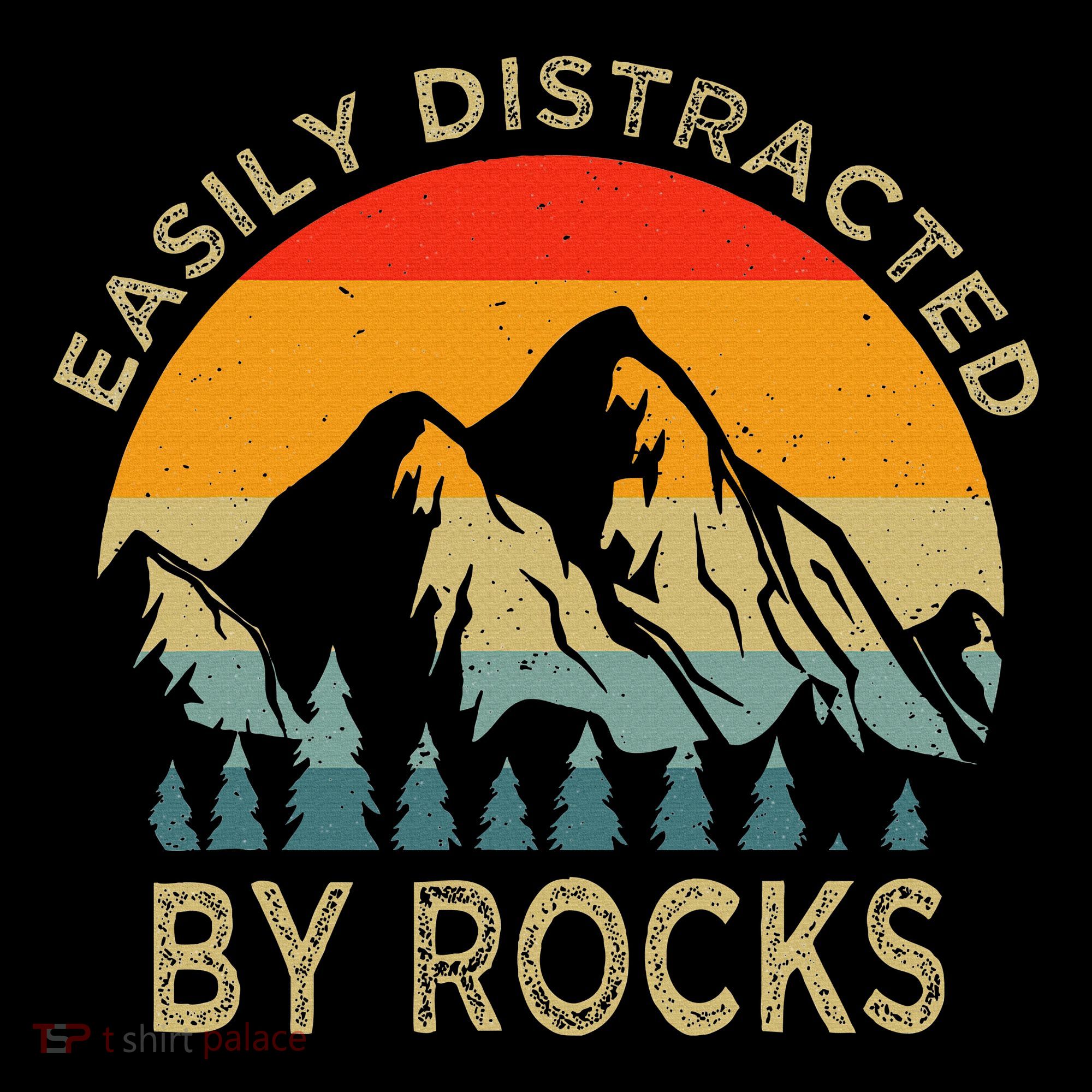 Easily Distracted By Rocks Vintage Funny Rocks T-Shirt