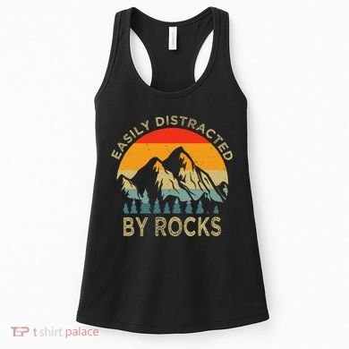 Easily Distracted By Rocks Vintage Funny Rocks Women's Tank Top