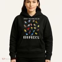 Easily Distracted By Birds Birdwatching Lover Birdwatcher Hoodie thumb 5