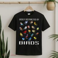 Easily Distracted By Birds Birdwatching Lover Birdwatcher T-Shirt thumb 2