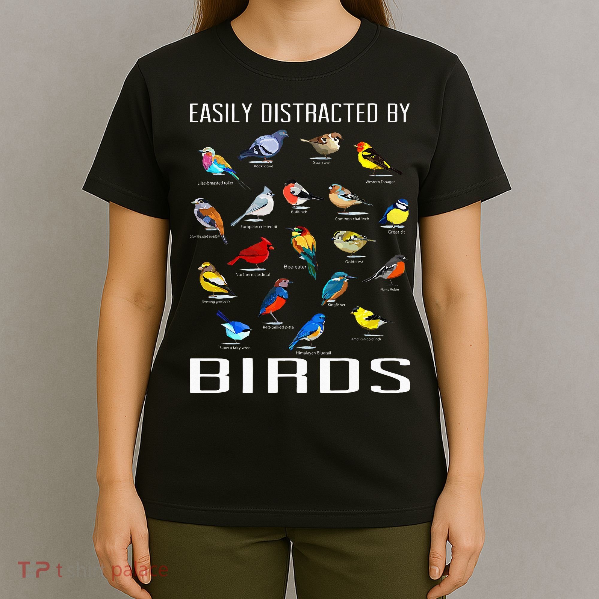 Easily Distracted By Birds Birdwatching Lover Birdwatcher T-Shirt