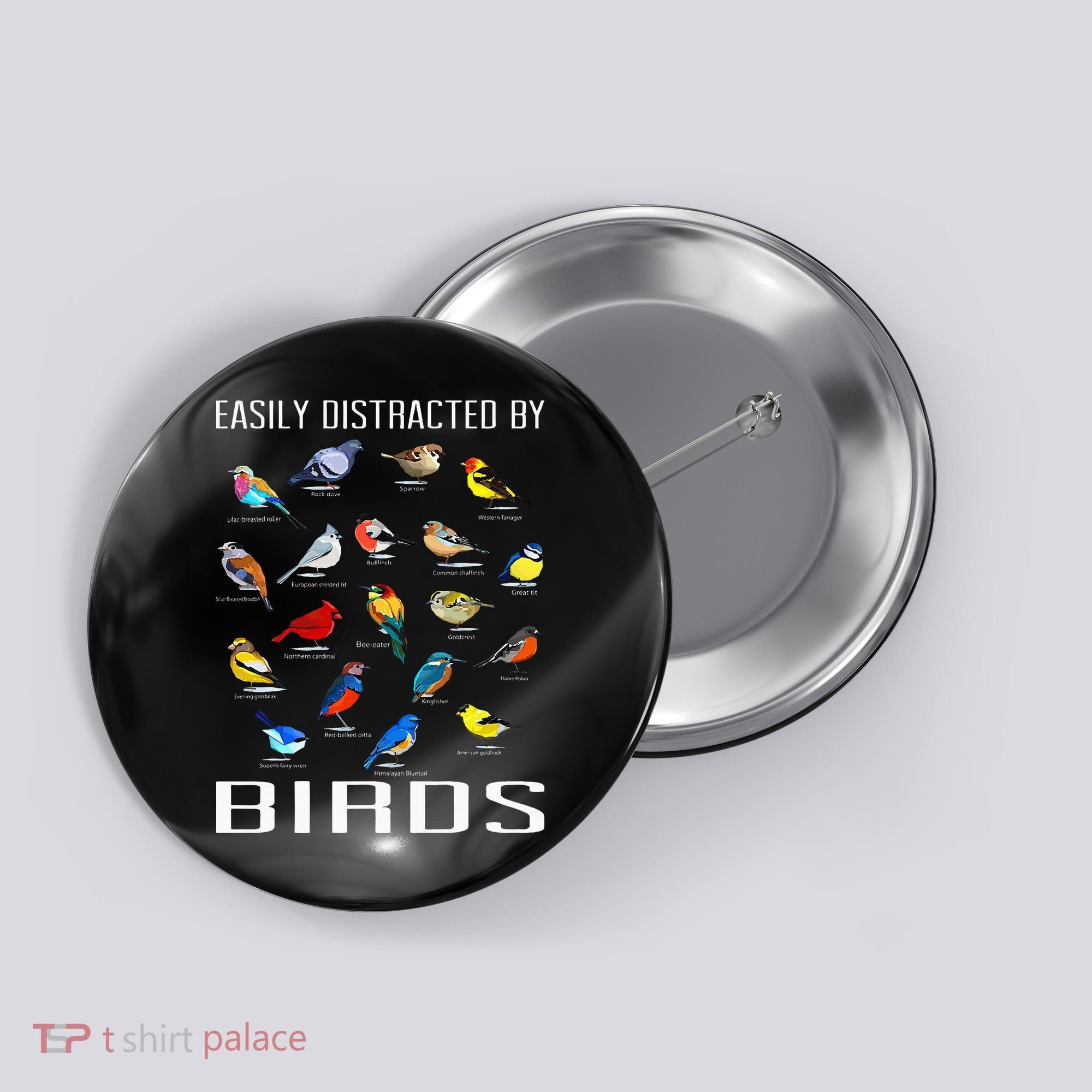 Easily Distracted By Birds Birdwatching Lover Birdwatcher Button