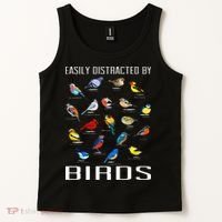 Easily Distracted By Birds Birdwatching Lover Birdwatcher Tank Top thumb 2