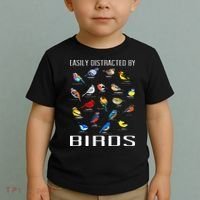 Easily Distracted By Birds Birdwatching Lover Birdwatcher Toddler T-Shirt thumb 2