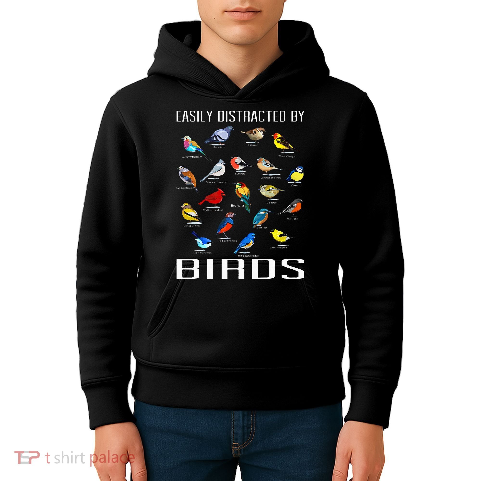 Easily Distracted By Birds Birdwatching Lover Birdwatcher Kids Hoodie