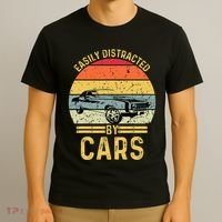 Easily Distracted By Cars Automobile Car Lover T-Shirt thumb 3