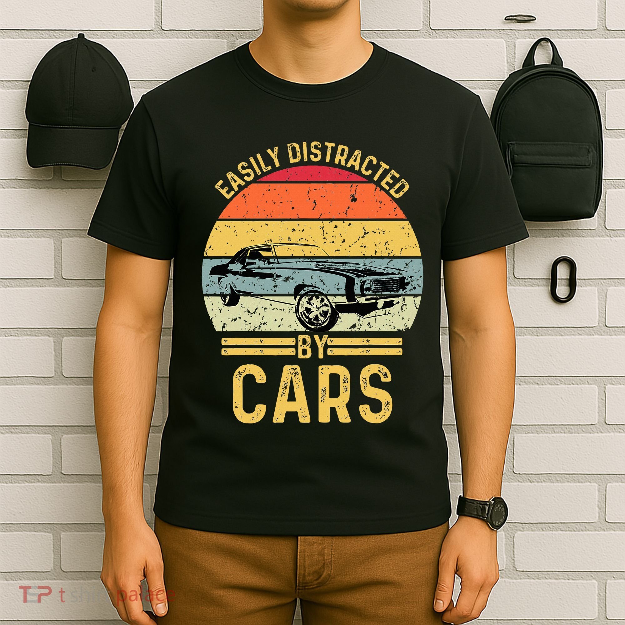 Easily Distracted By Cars Automobile Car Lover T-Shirt