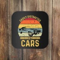 Easily Distracted By Cars Automobile Car Lover Coaster thumb 0
