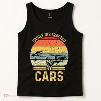 Easily Distracted By Cars Automobile Car Lover Tank Top thumb 2