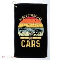 Easily Distracted By Cars Automobile Car Lover Golf Towel thumb 0