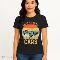 Easily Distracted By Cars Automobile Car Lover Women's T-Shirt thumb 4